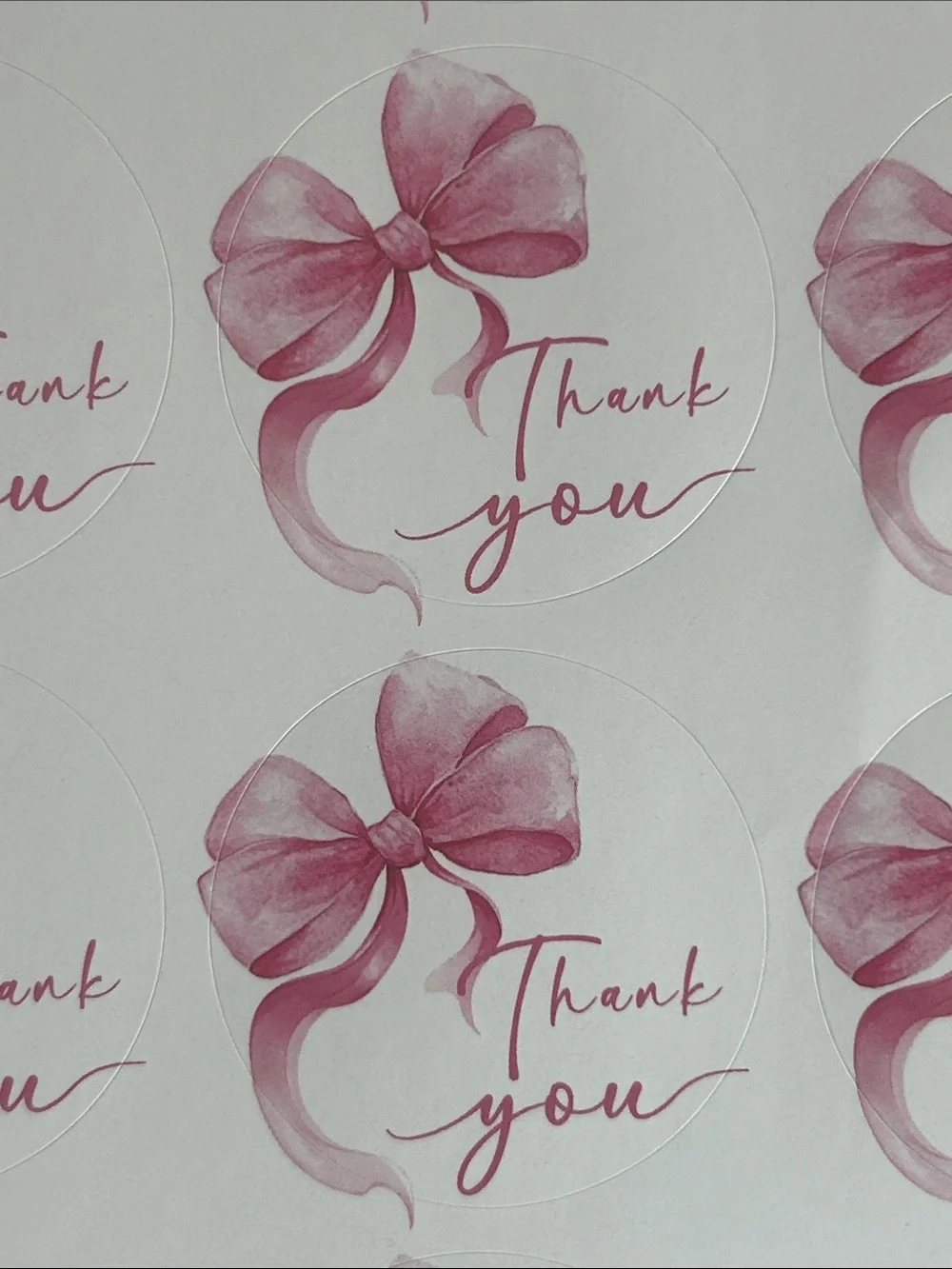 Lg Poly Mailers Pink Gingham & Bows with coordinating Thank you Cards & Stickers